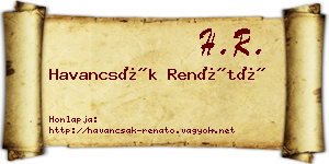 Havancsák Renátó névjegykártya